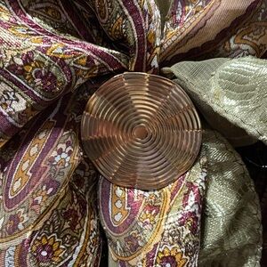 Vintage gold fancy round scarf brooch